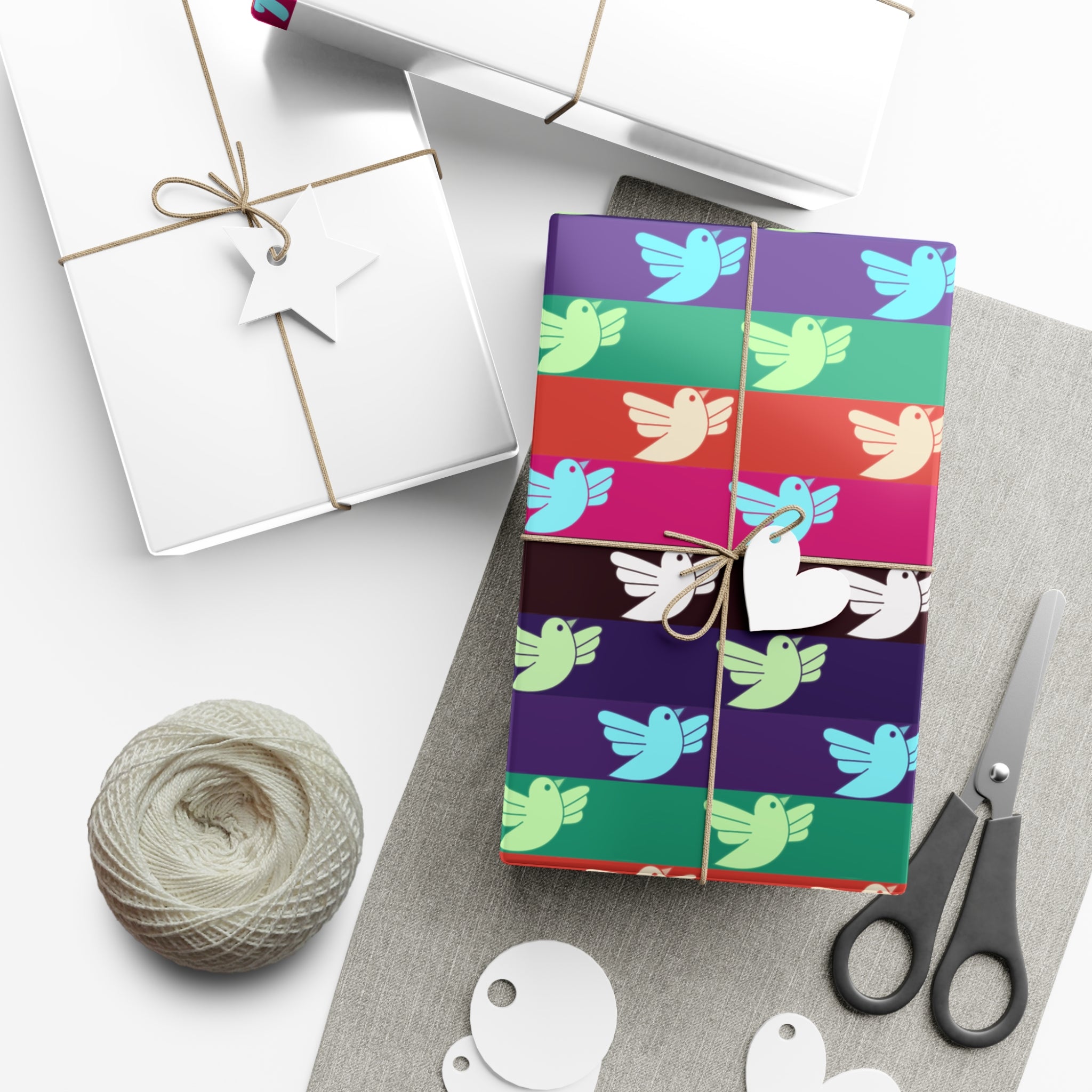 Retro Doves - Wrapping Paper