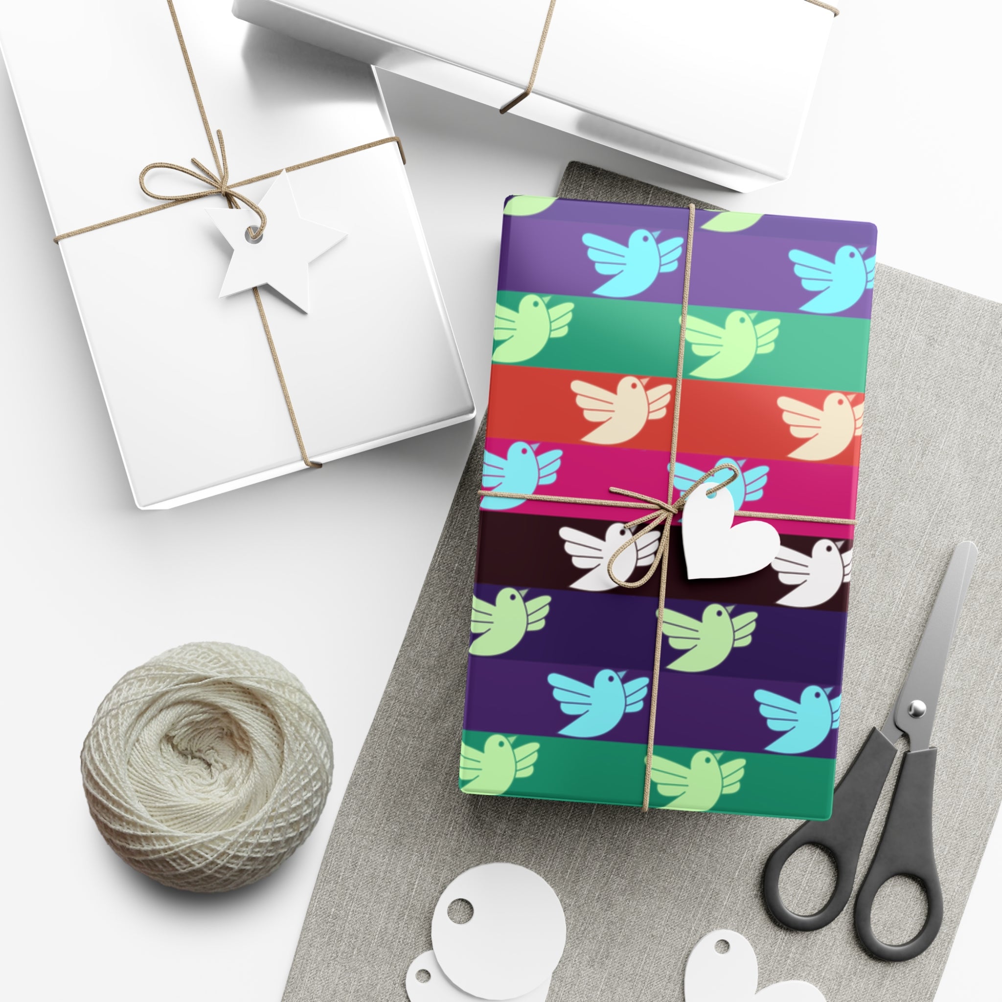 Retro Doves - Wrapping Paper