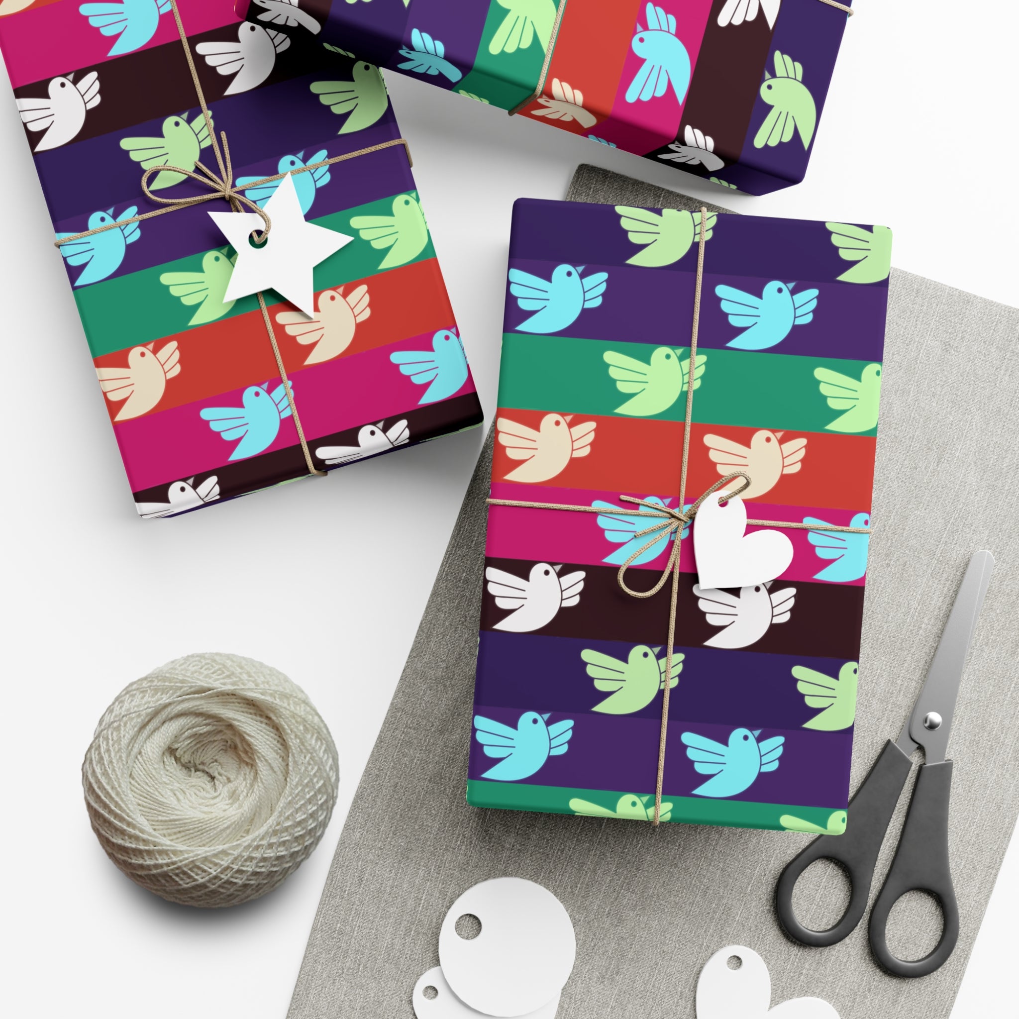 Retro Doves - Wrapping Paper