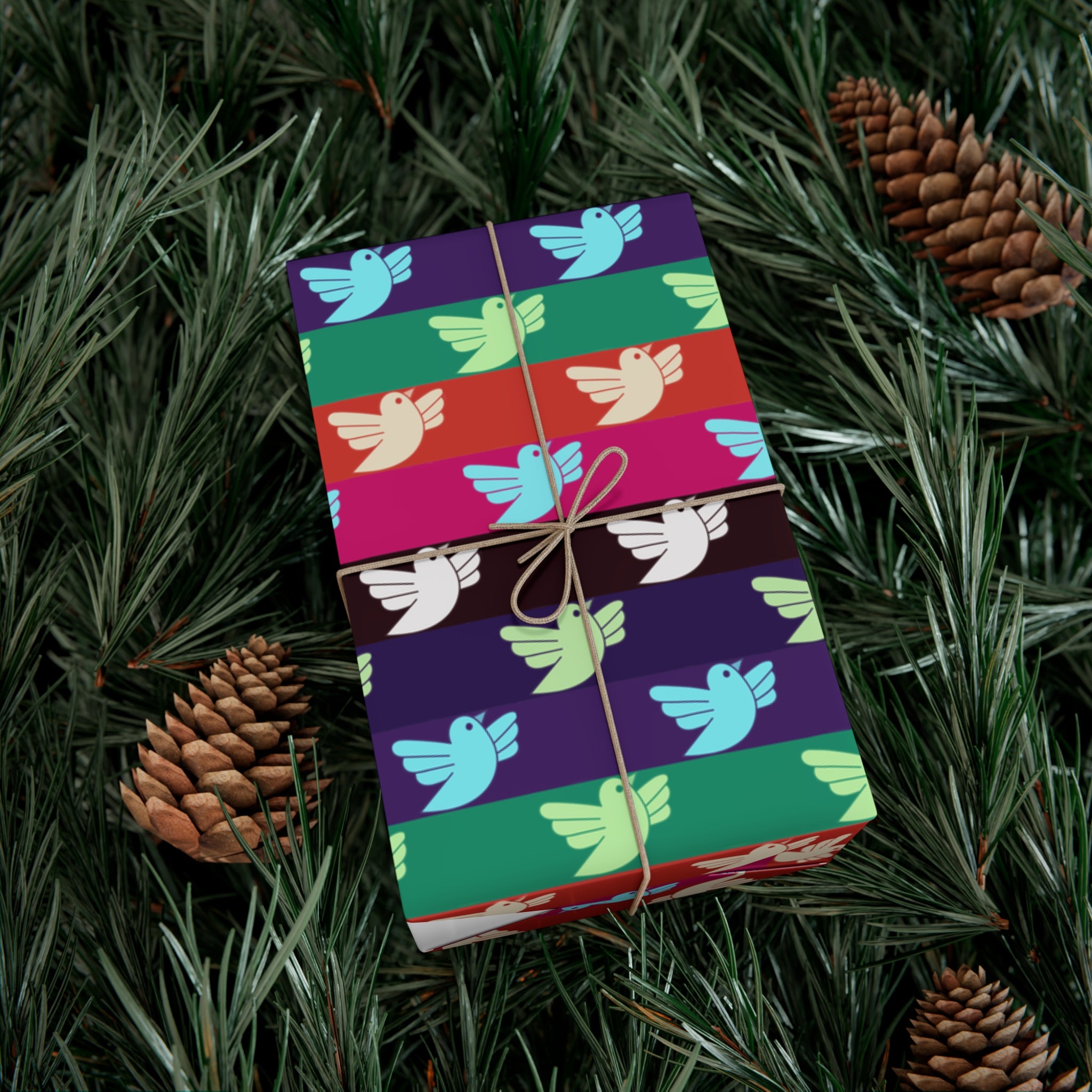 Retro Doves - Wrapping Paper