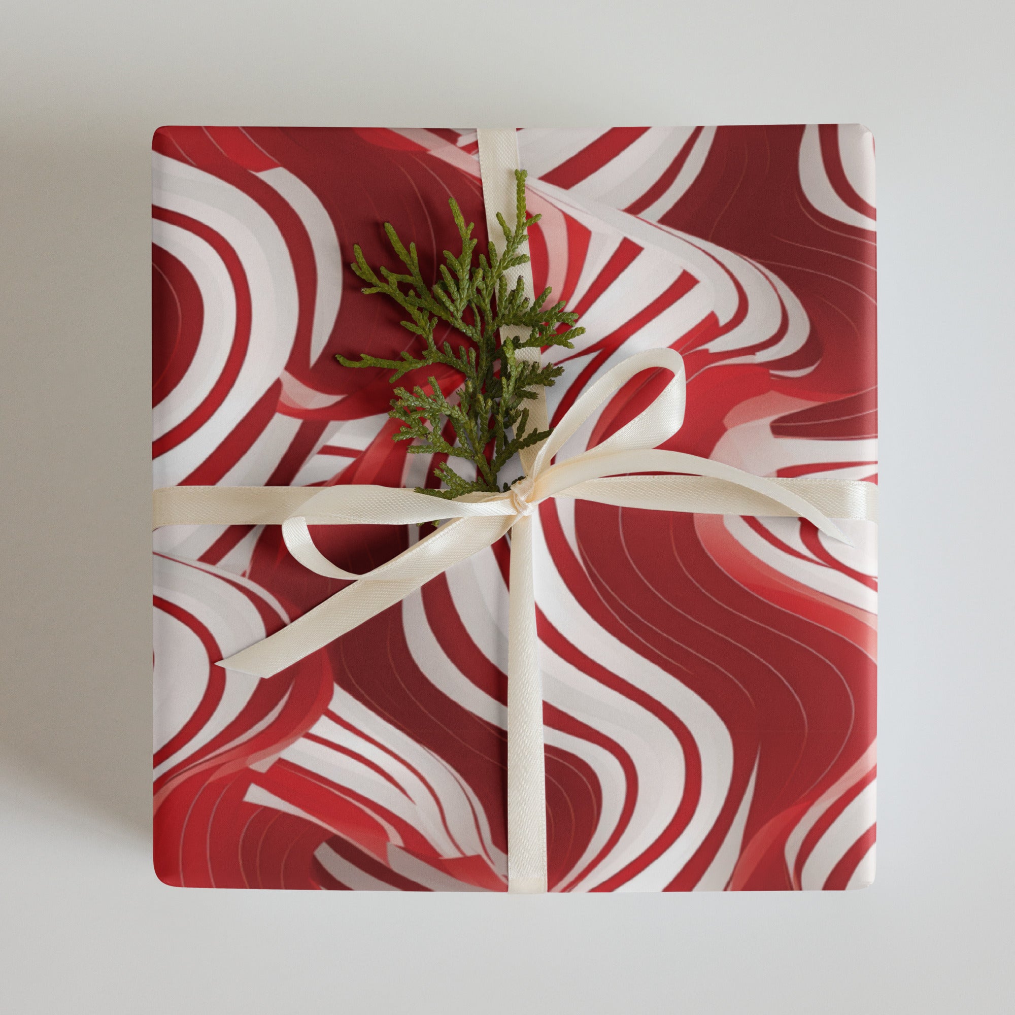 Red Swirls  - Pack of 3 Wrapping Paper Sheets