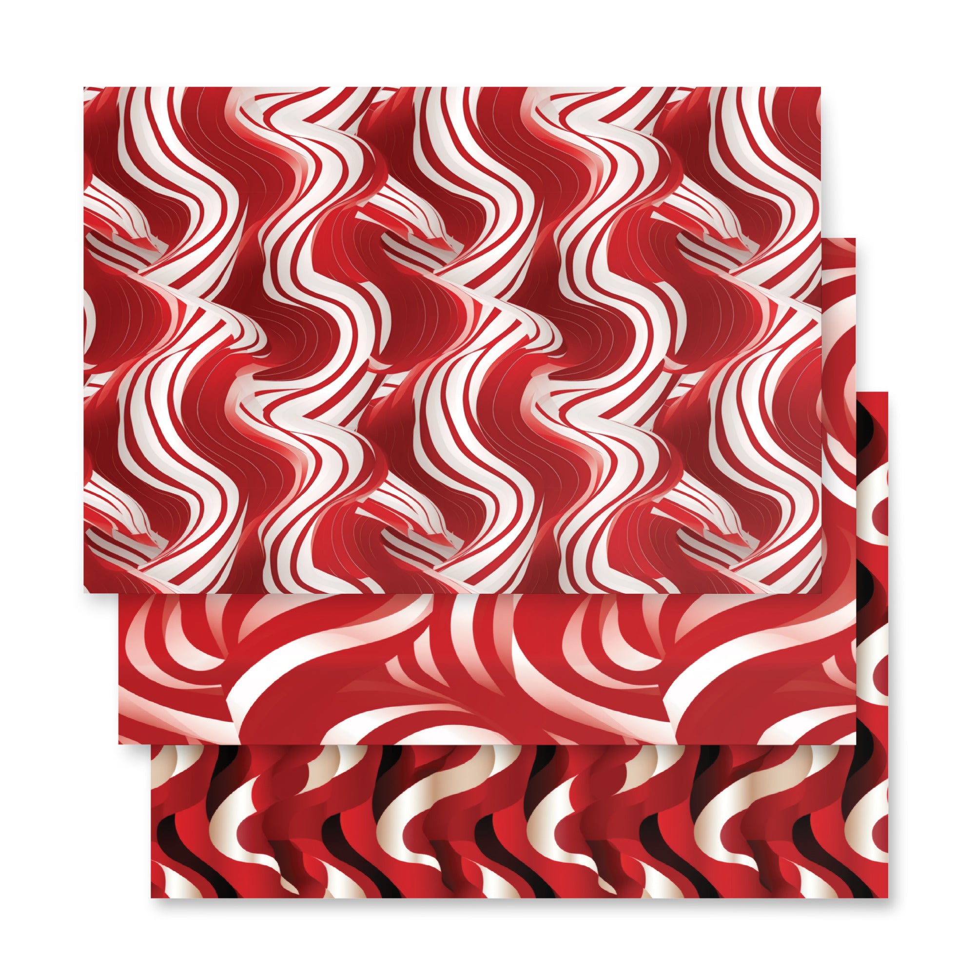 Red Swirls  - Pack of 3 Wrapping Paper Sheets