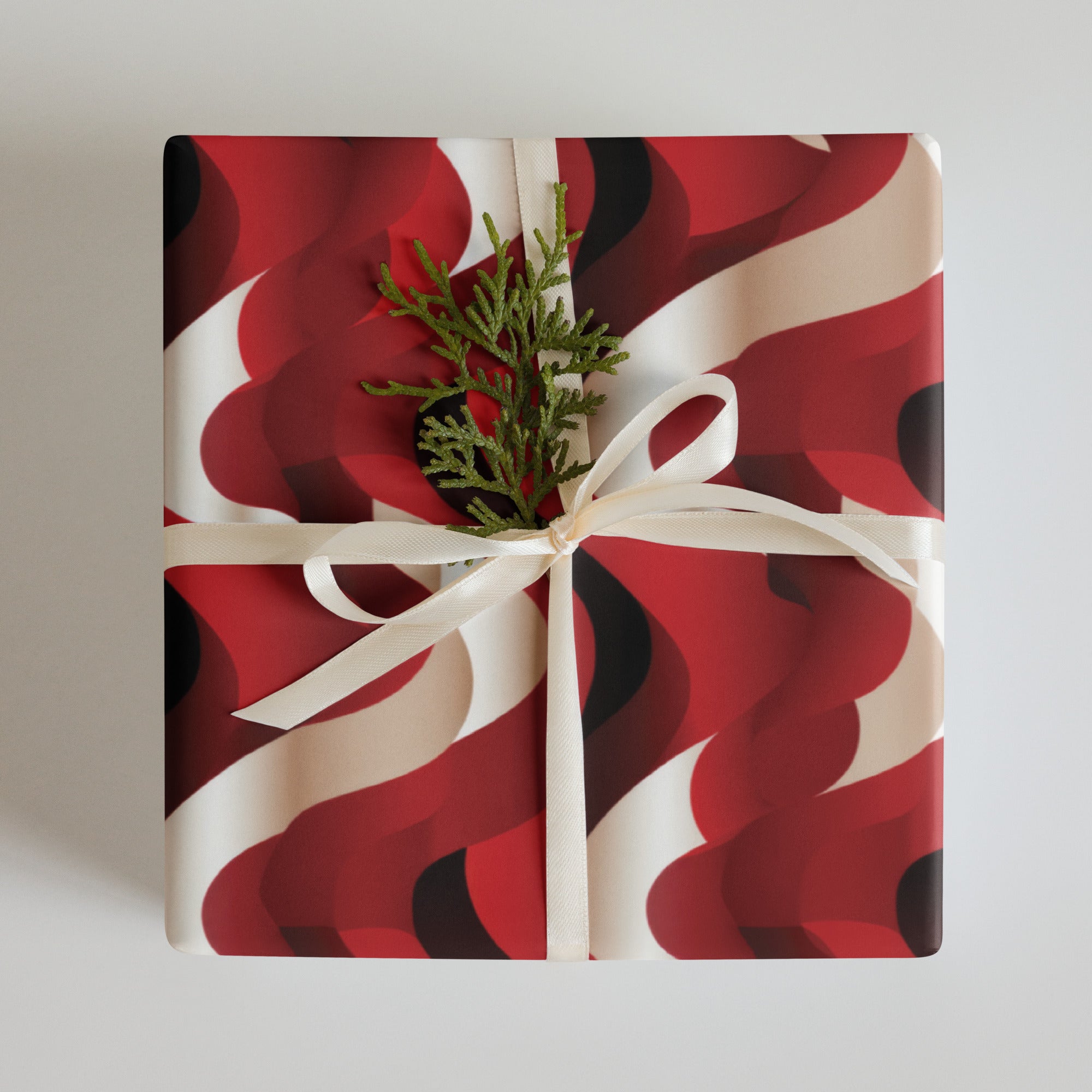 Red Swirls  - Pack of 3 Wrapping Paper Sheets