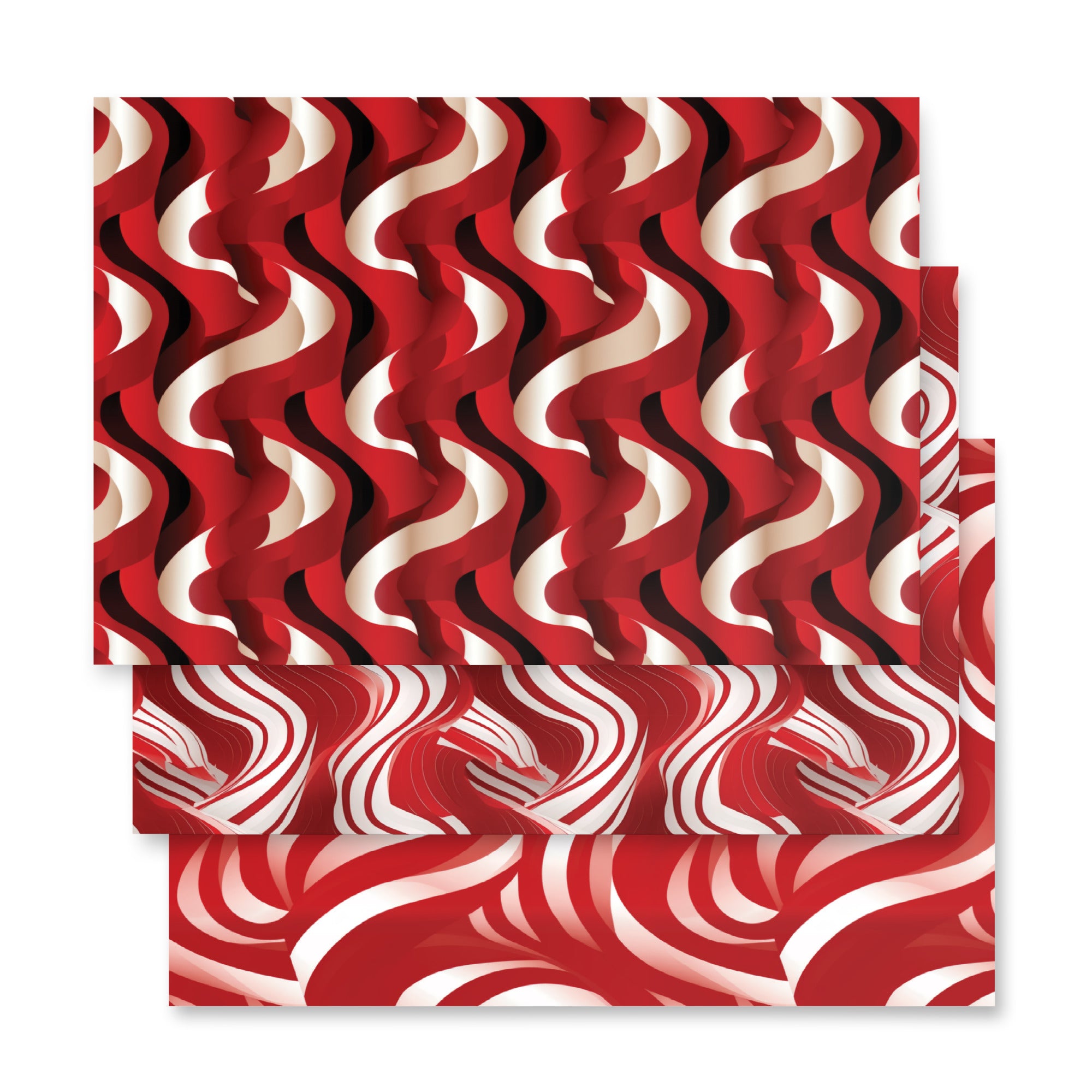 Red Swirls  - Pack of 3 Wrapping Paper Sheets