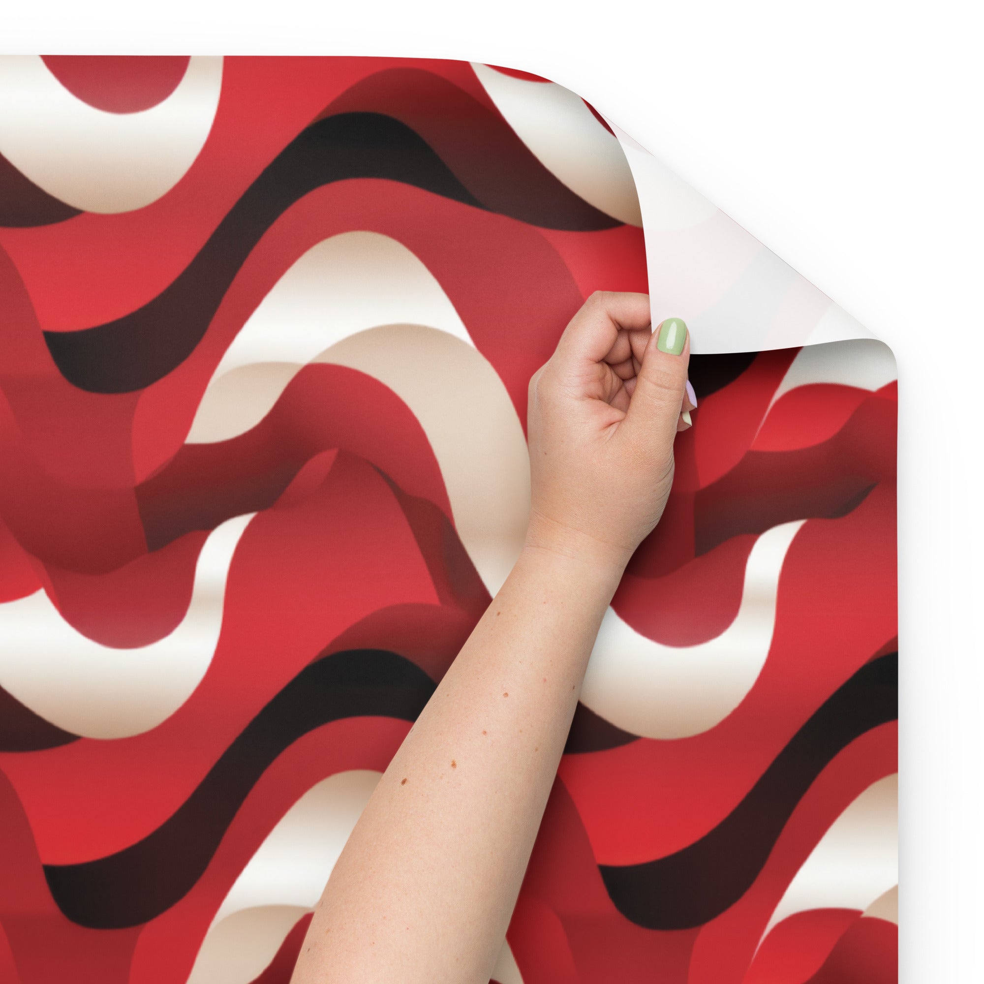 Red Swirls  - Pack of 3 Wrapping Paper Sheets