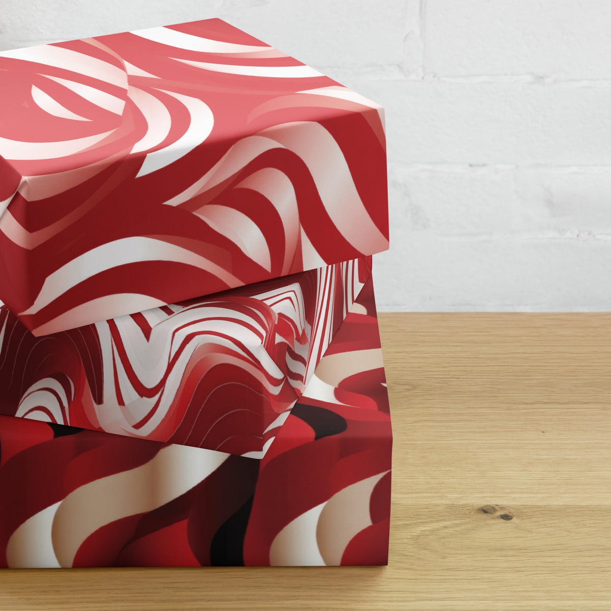 Red Swirls - Pack of 3 Wrapping Paper Sheets