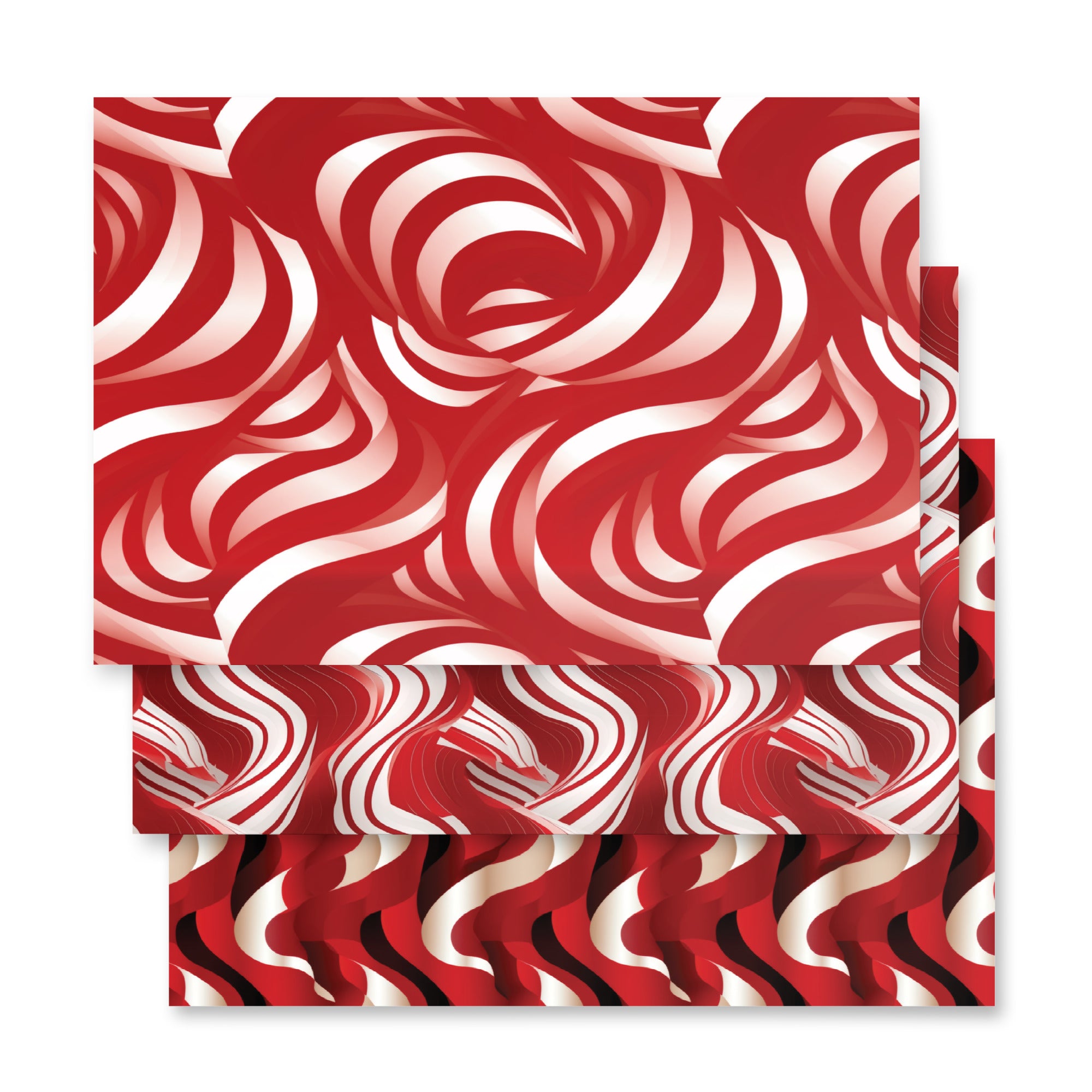 Red Swirls  - Pack of 3 Wrapping Paper Sheets